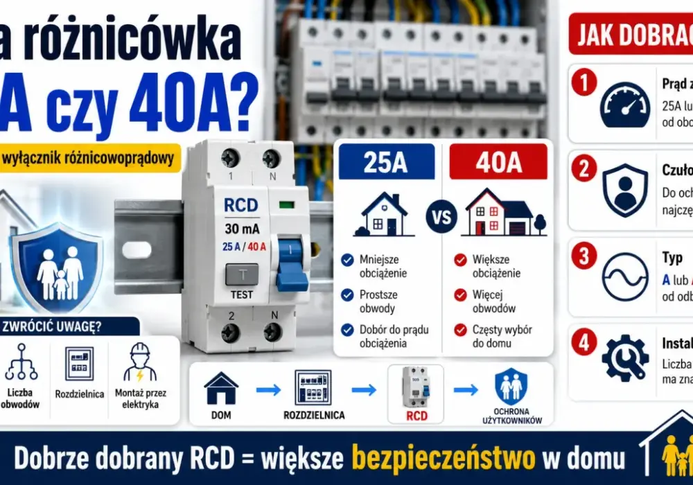 Różnicówka 25 A czy 40 A? Jak dobrać właściwy model