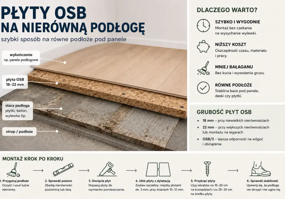 Jaka grubość płyty OSB na podłogę - Jak uniknąć ugięć i skrzypienia?