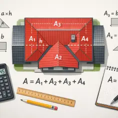 Obliczanie powierzchni dachu. Matematyczne wzory i narzędzia, jak kalkulator, linijka i ołówek, pomagają w tym zadaniu. To jak zimny papa, którą trzeba dokładnie zmierzyć.