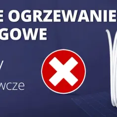 Wodne ogrzewanie podłogowe: unikaj błędów wykonawczych, zwracaj uwagę na grubość warstw. Czerwony krzyżyk symbolizuje ostrzeżenie.